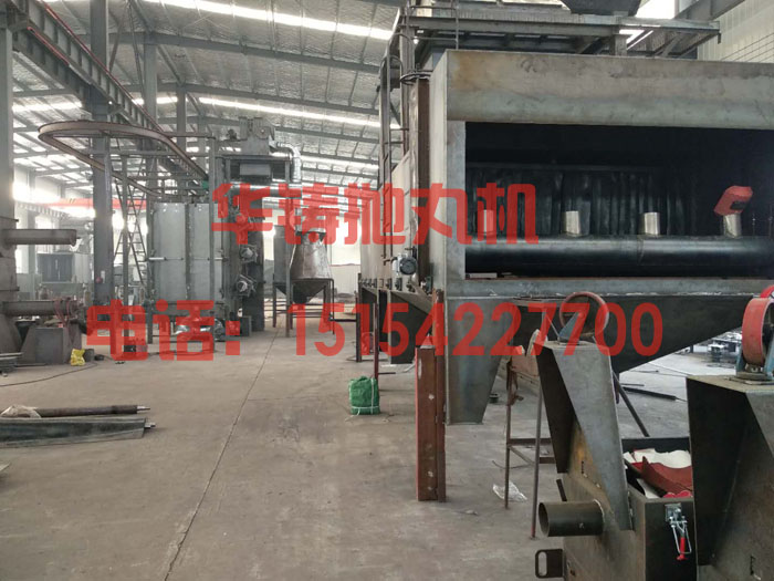 關(guān)注拋丸機(jī)價(jià)格及質(zhì)量，設(shè)備生產(chǎn)現(xiàn)場(chǎng)圖
